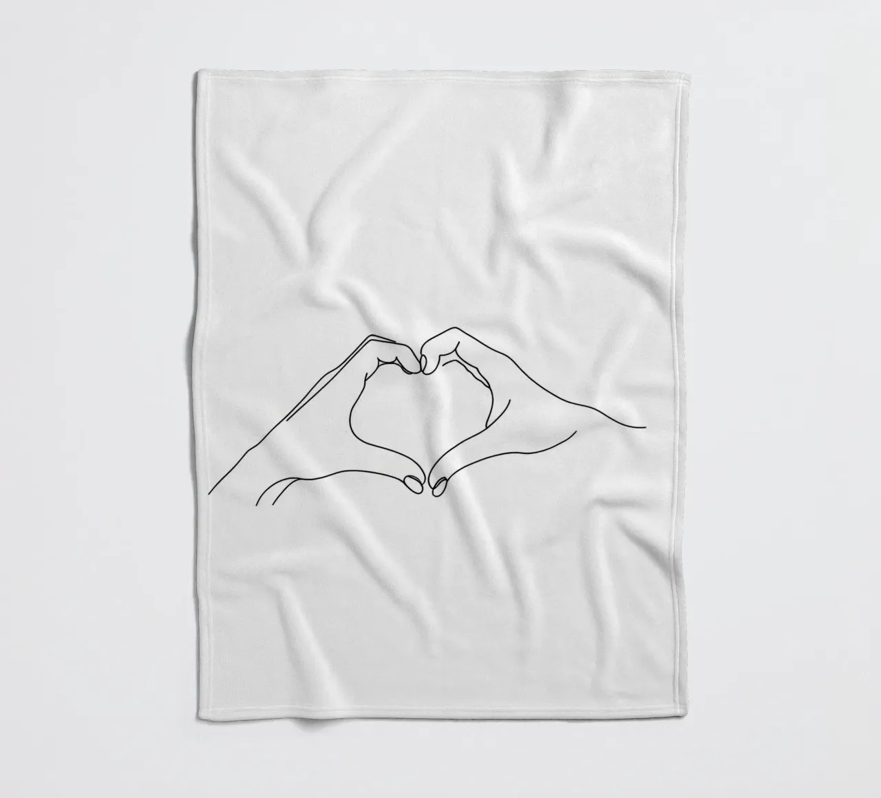 Cuore a mano - Line art minimalista coperta in pile da Viv Line Art