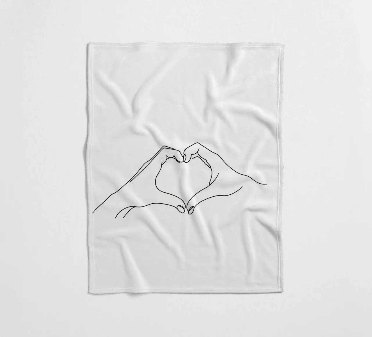 Cuore a mano - Line art minimalista coperta in pile da Viv Line Art