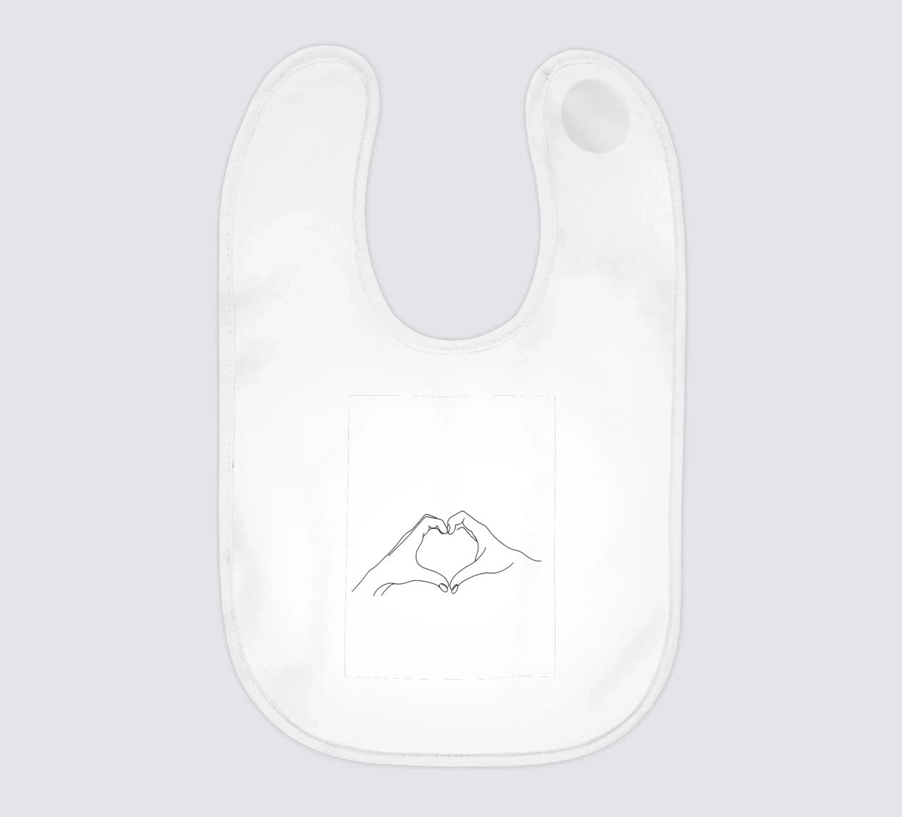 Cuore a mano - Line art minimalista bavaglino da Viv Line Art