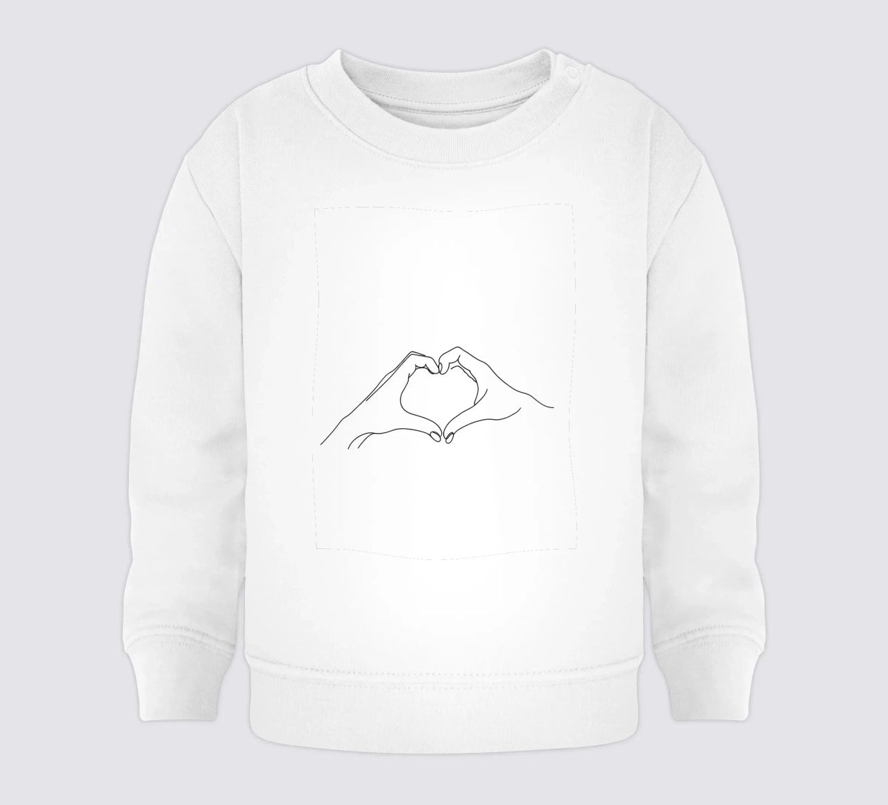 Cuore a mano - Line art minimalista felpa neonato da Viv Line Art