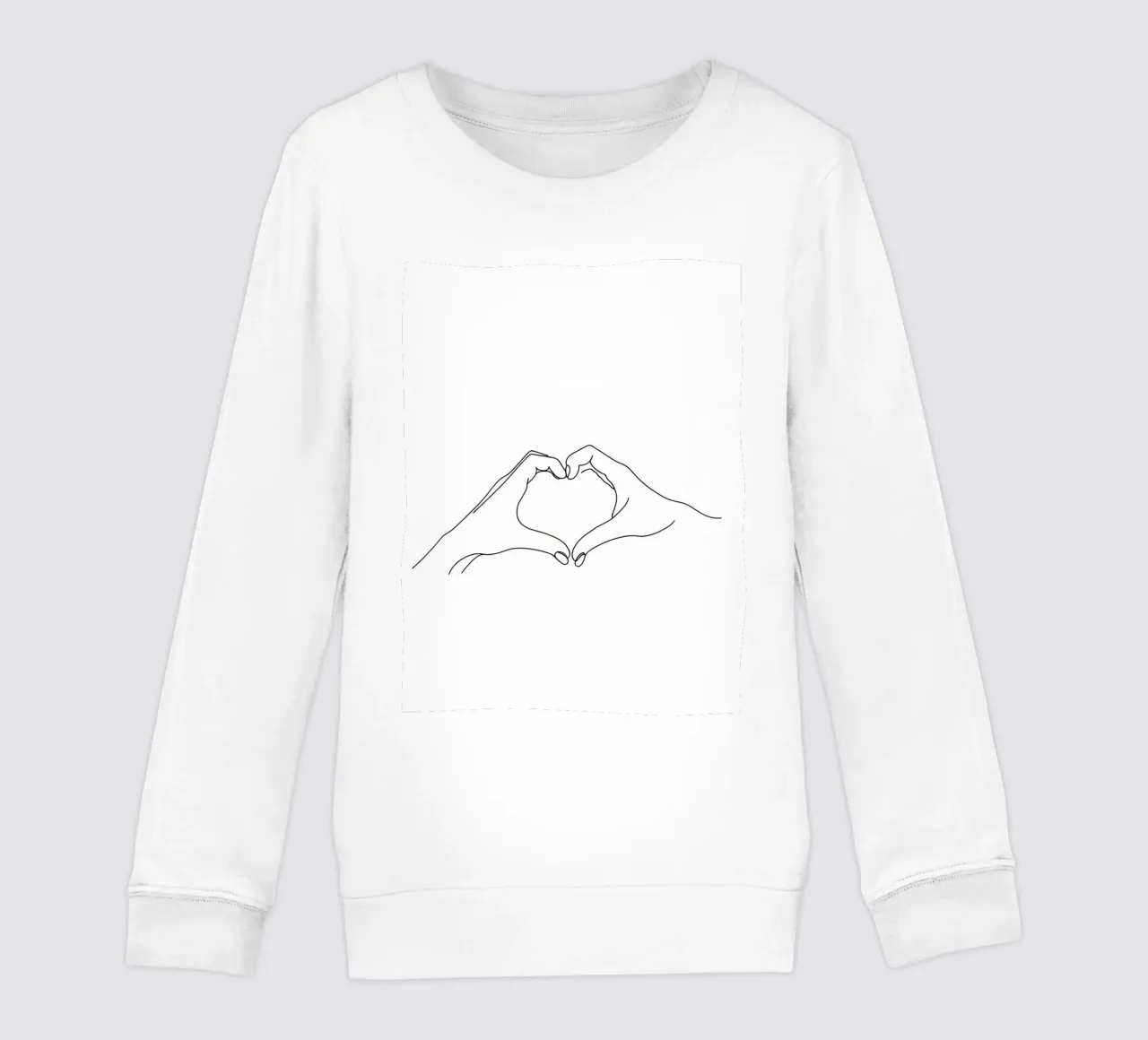 Cuore a mano - Line art minimalista felpa bambino da Viv Line Art