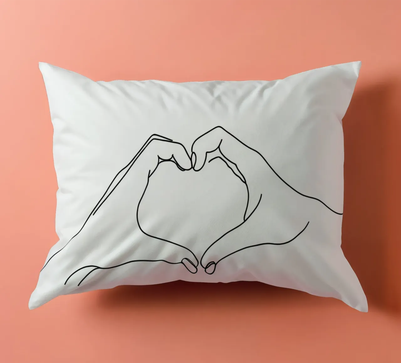 Cuore a mano - Line art minimalista cuscino da Viv Line Art