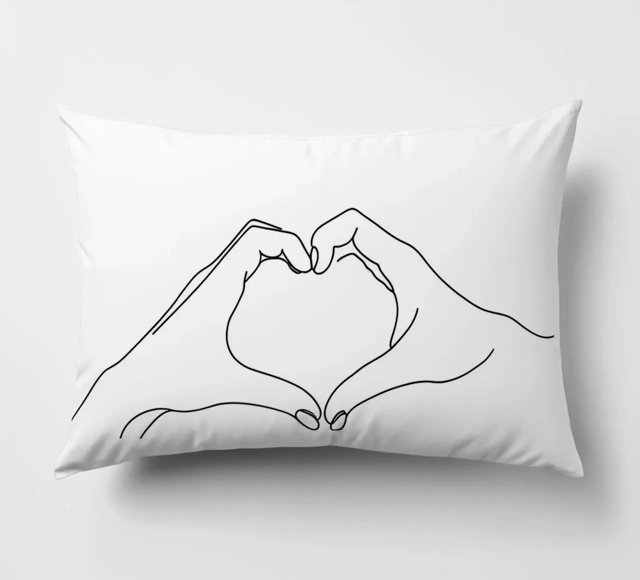 Cuore a mano - Line art minimalista cuscino da Viv Line Art