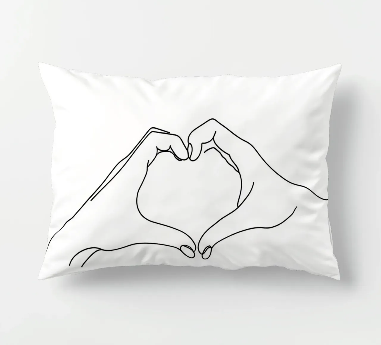 Cuore a mano - Line art minimalista cuscino da Viv Line Art