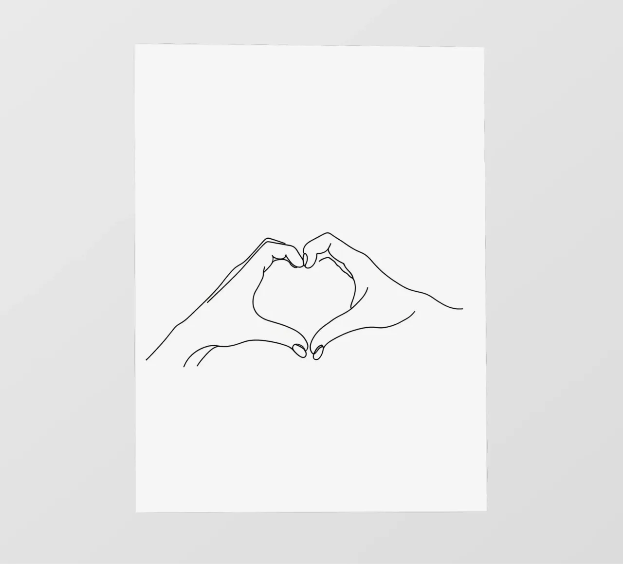 Cuore a mano - Line art minimalista pellicola backlit da Viv Line Art