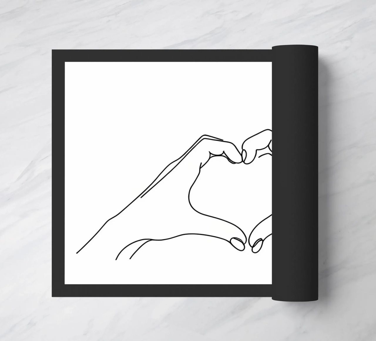 Cuore a mano - Line art minimalista zerbino da Viv Line Art