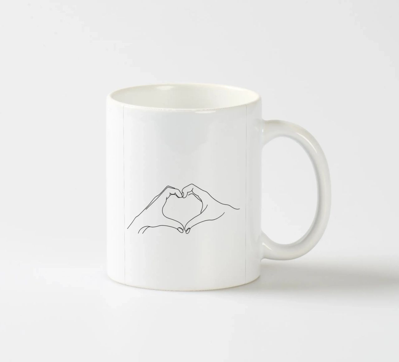 Cuore a mano - Line art minimalista tazza in ceramica da Viv Line Art