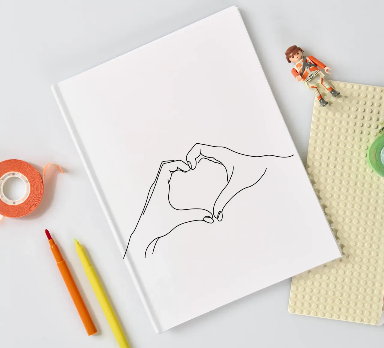 Hand Heart - Minimalist Line Art notebook by Viv Line Art