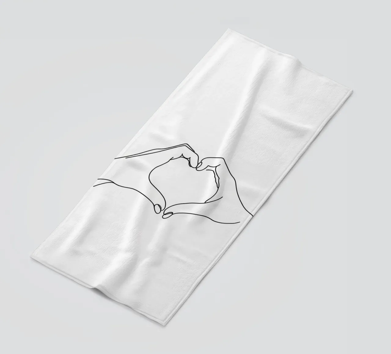 Cuore a mano - Line art minimalista telo mare da Viv Line Art