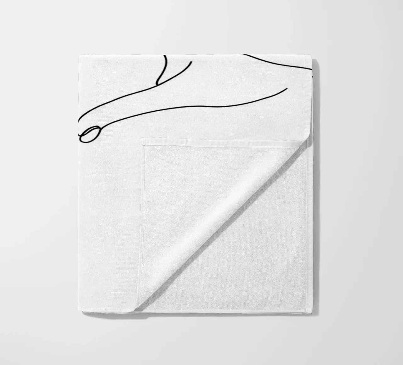 Cuore a mano - Line art minimalista telo mare da Viv Line Art