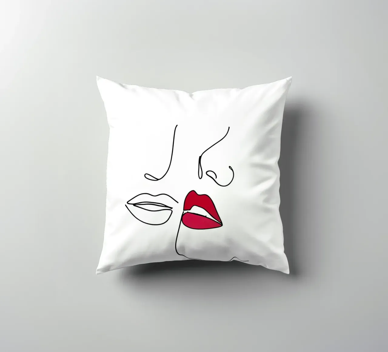 Bacio - Line art minimalista cuscino da Viv Line Art