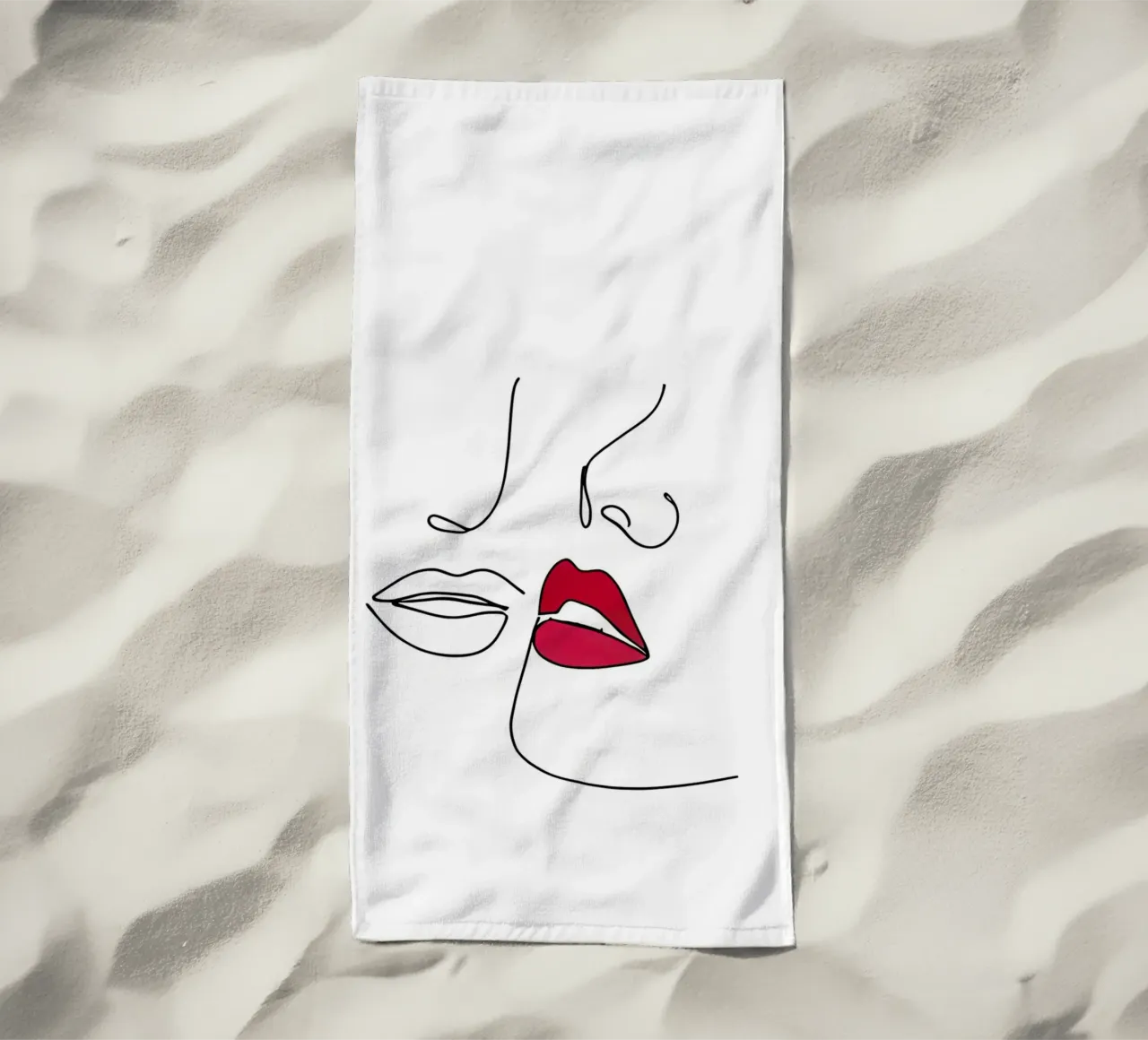Bacio - Line art minimalista telo mare da Viv Line Art