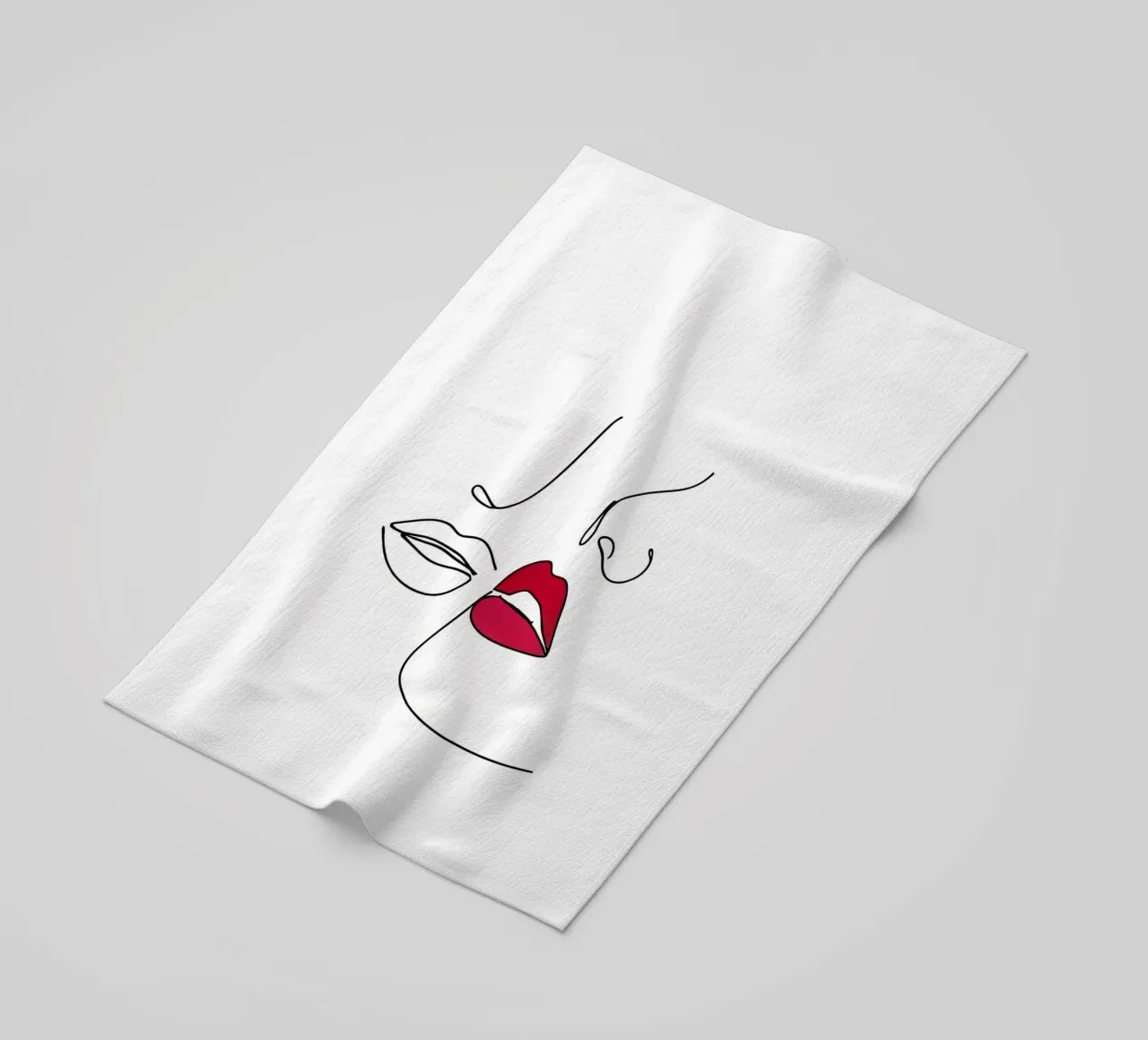 Bacio - Line art minimalista telo mare da Viv Line Art