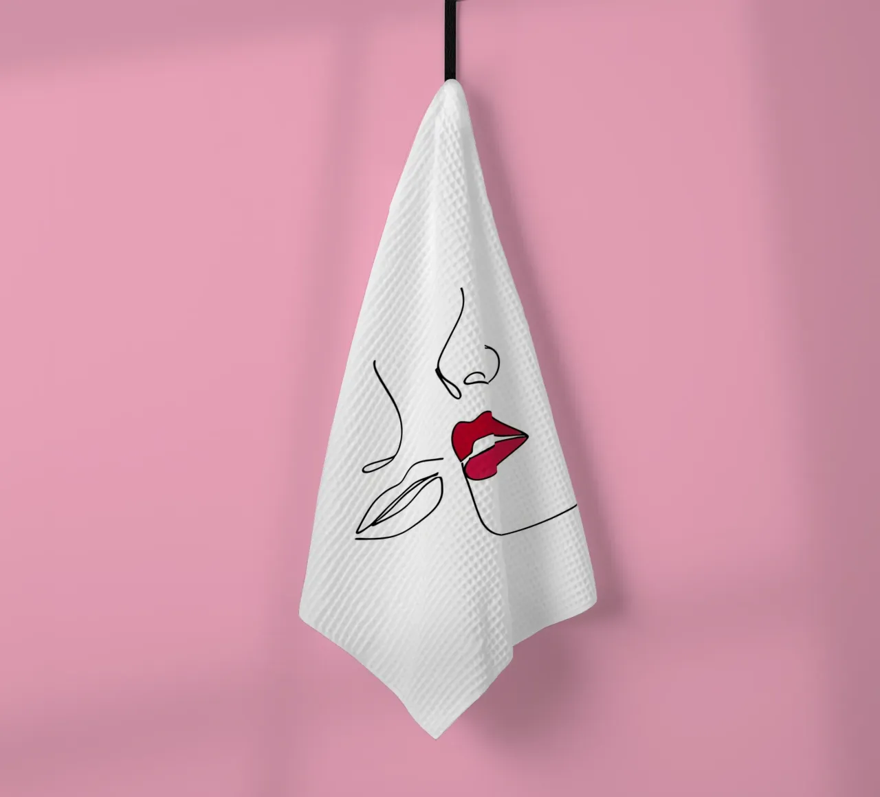 Baiser - Dessin au trait minimaliste torchon de Viv Line Art
