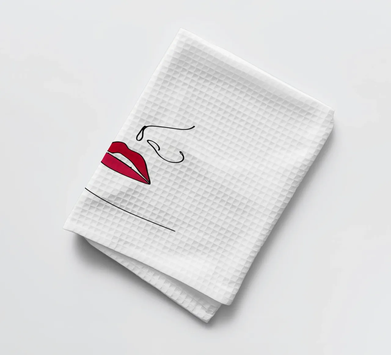 Baiser - Dessin au trait minimaliste torchon de Viv Line Art