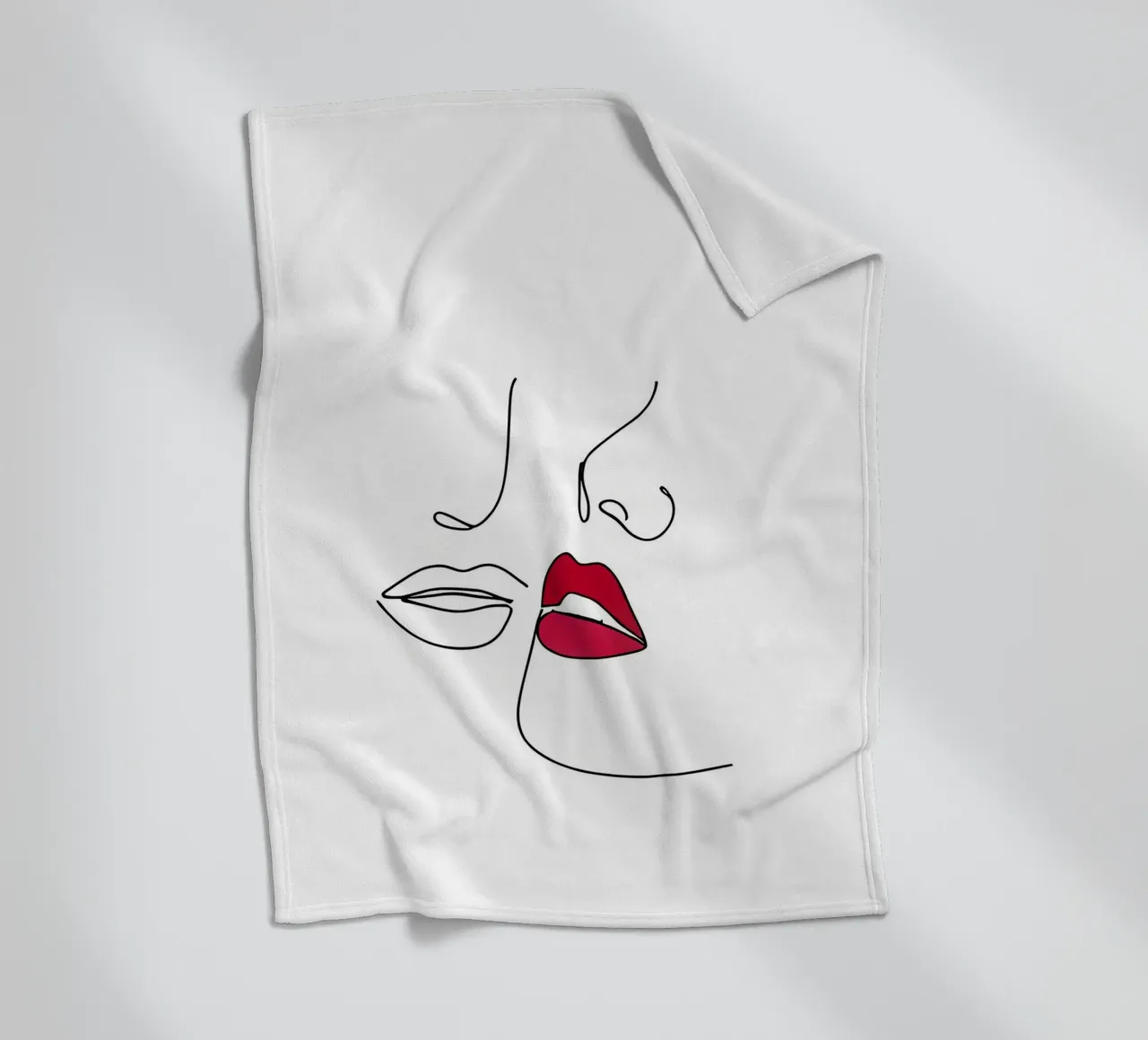 Bacio - Line art minimalista coperta in pile da Viv Line Art
