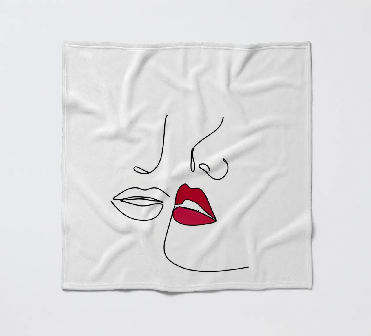 Bacio - Line art minimalista coperta in pile da Viv Line Art