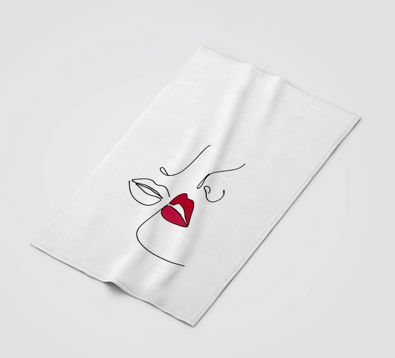 Bacio - Line art minimalista coperta in pile da Viv Line Art