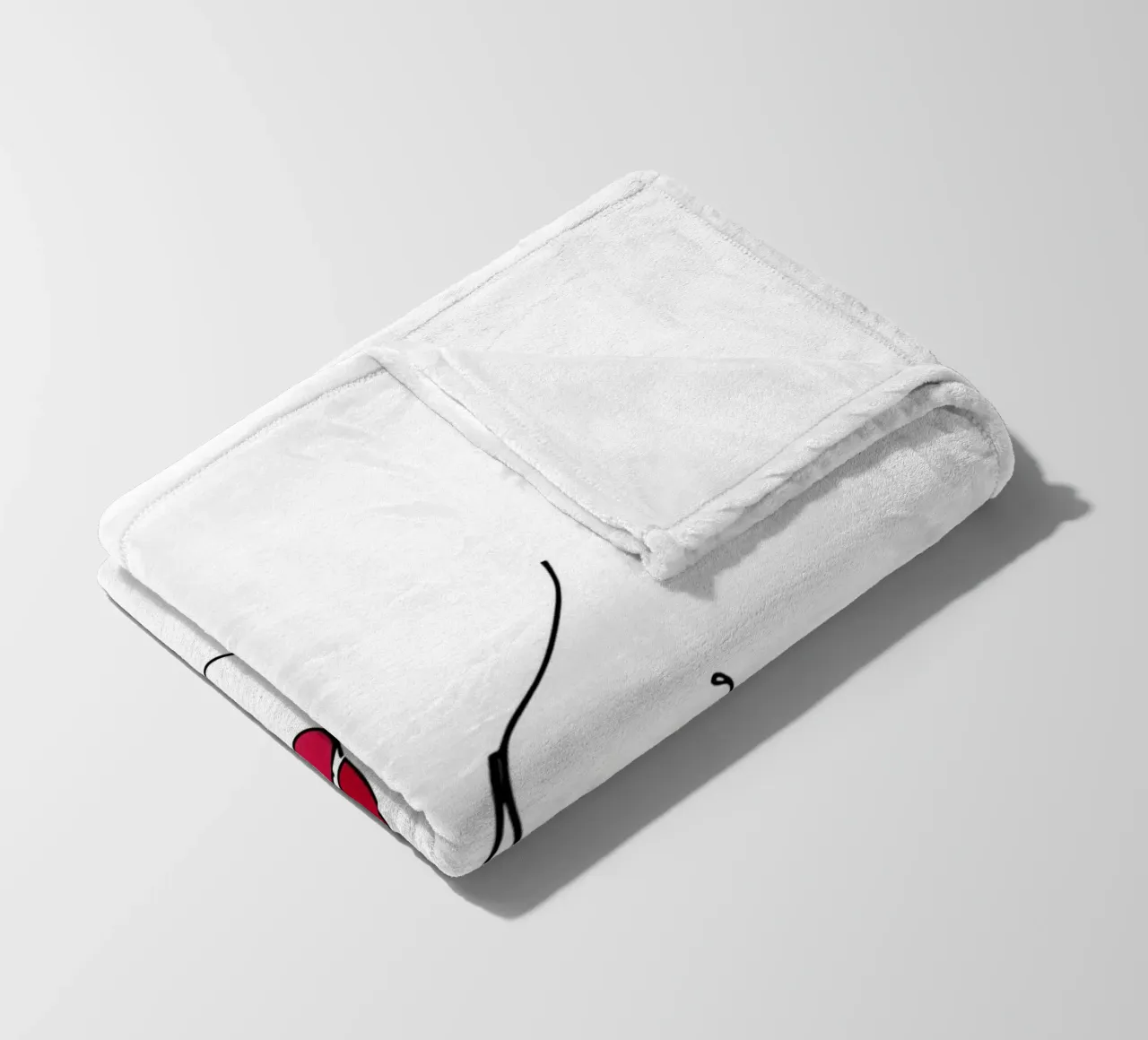Bacio - Line art minimalista coperta in pile da Viv Line Art