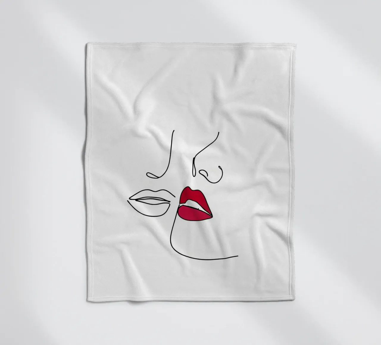 Bacio - Line art minimalista coperta in pile da Viv Line Art