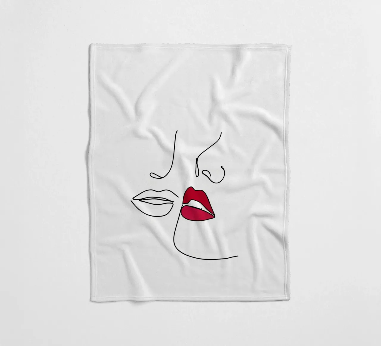 Bacio - Line art minimalista coperta in pile da Viv Line Art