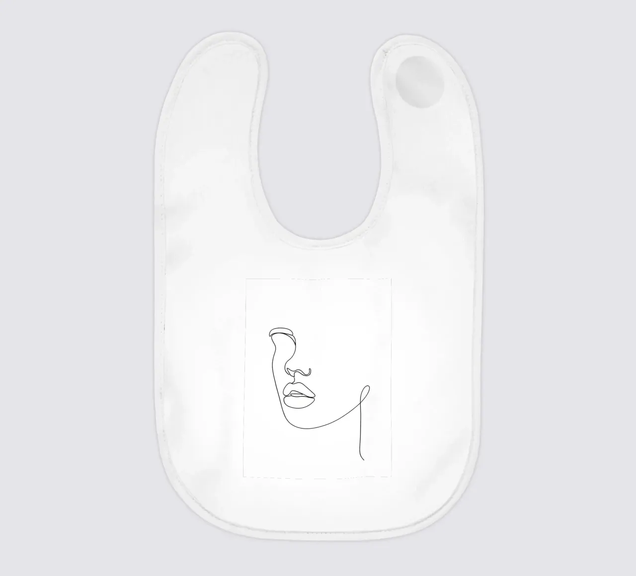 Faccia d'uomo - Line art minimalista bavaglino da Viv Line Art