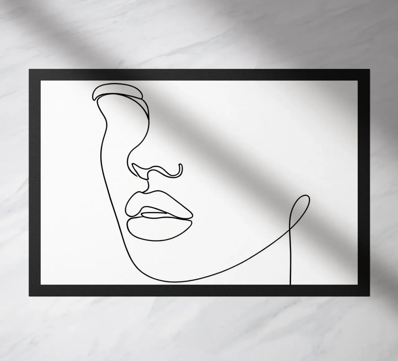 Faccia d'uomo - Line art minimalista zerbino da Viv Line Art