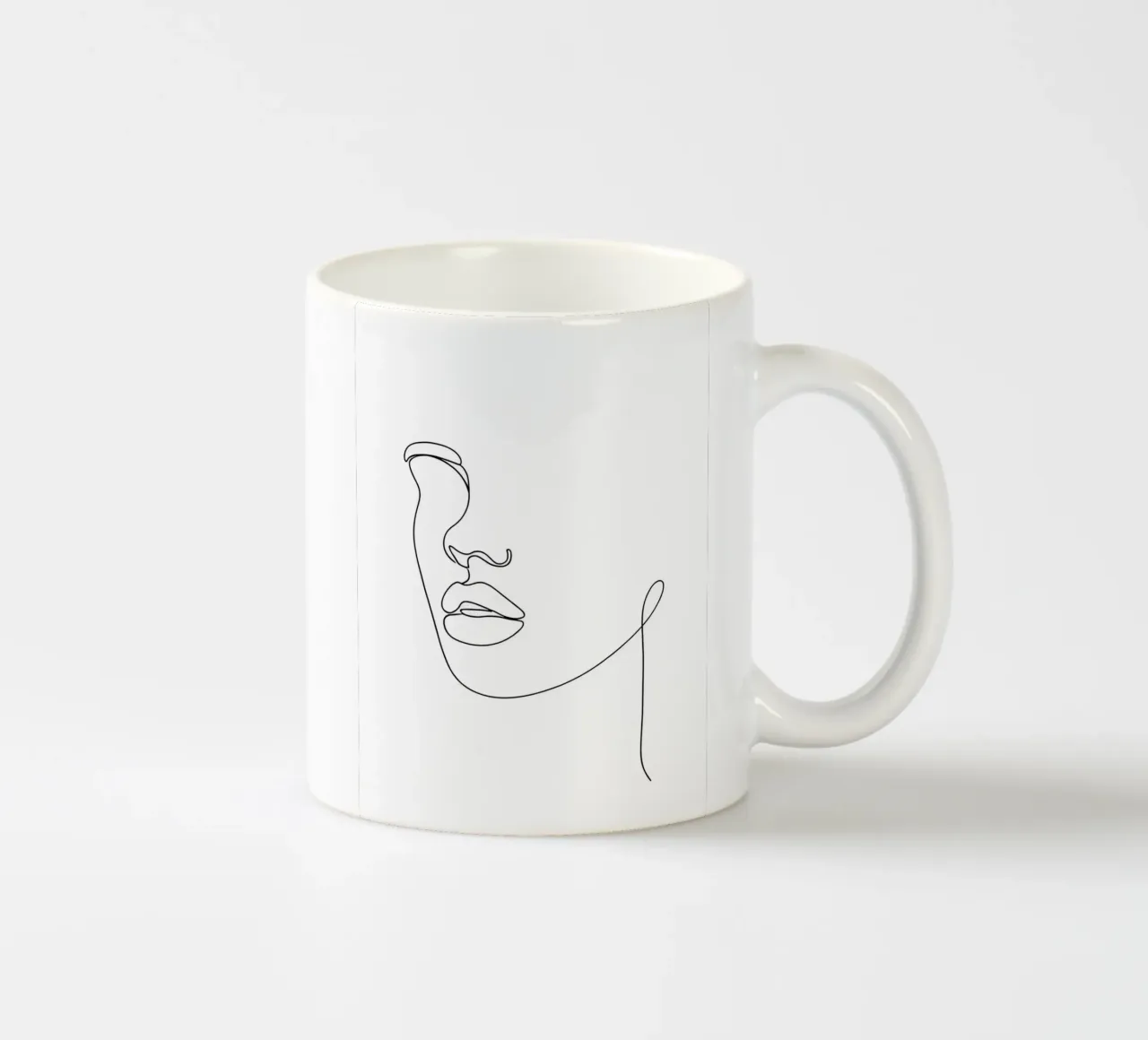 Faccia d'uomo - Line art minimalista tazza in ceramica da Viv Line Art