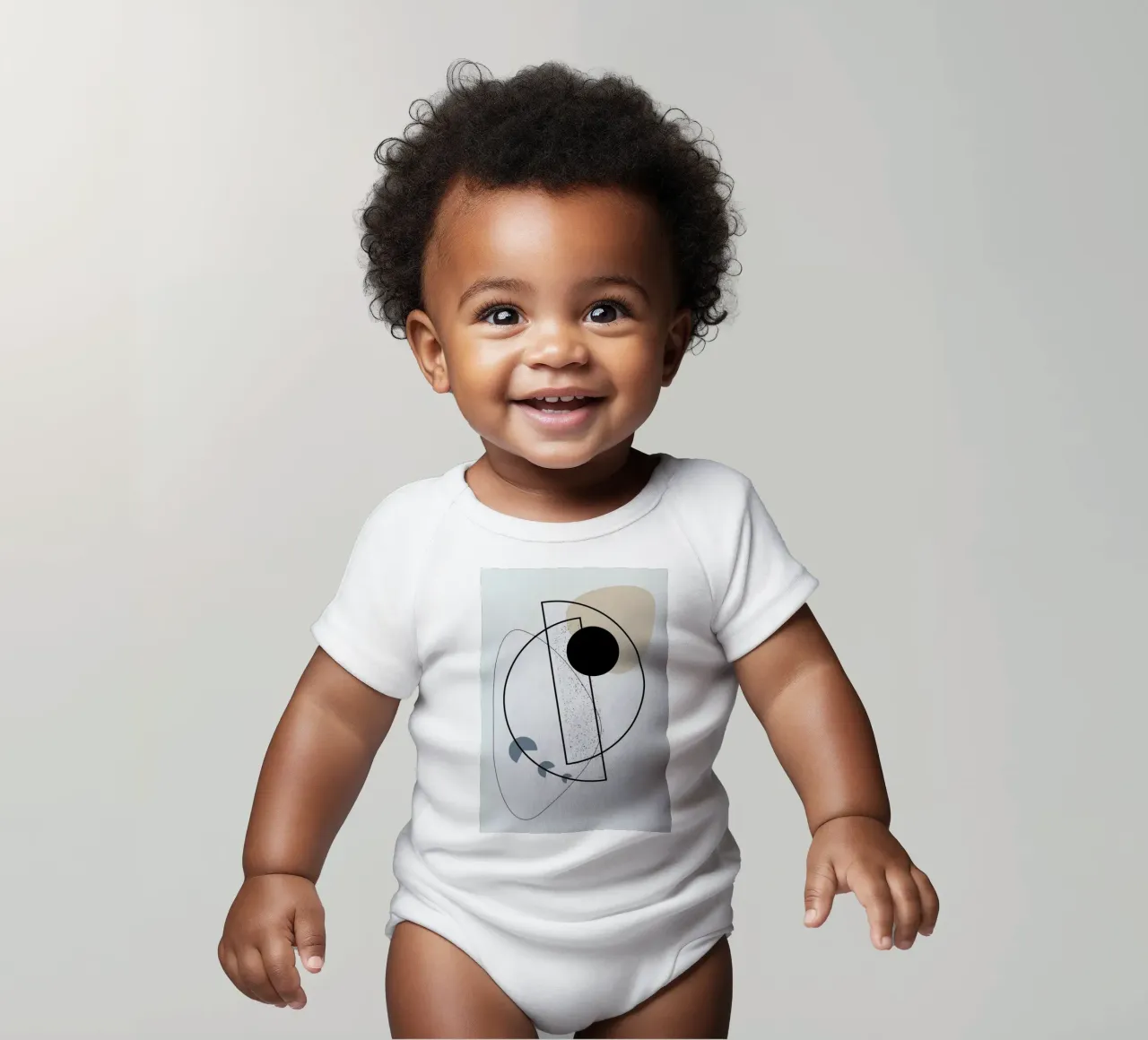 Geometric Mobile body neonato maniche corte da Linda Gobeta