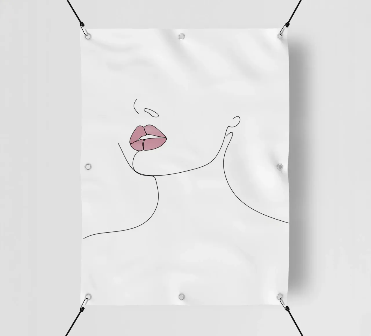 Labbra - Line art minimalista telo in pvc da Viv Line Art
