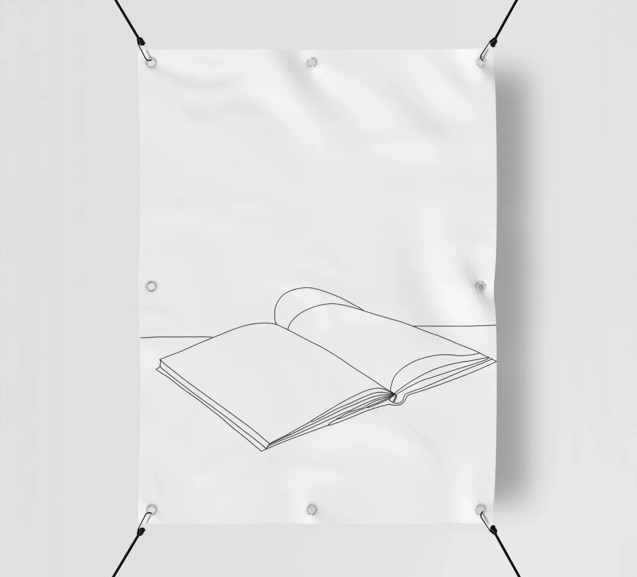 Libro aperto - Line art minimalista telo in pvc da Viv Line Art