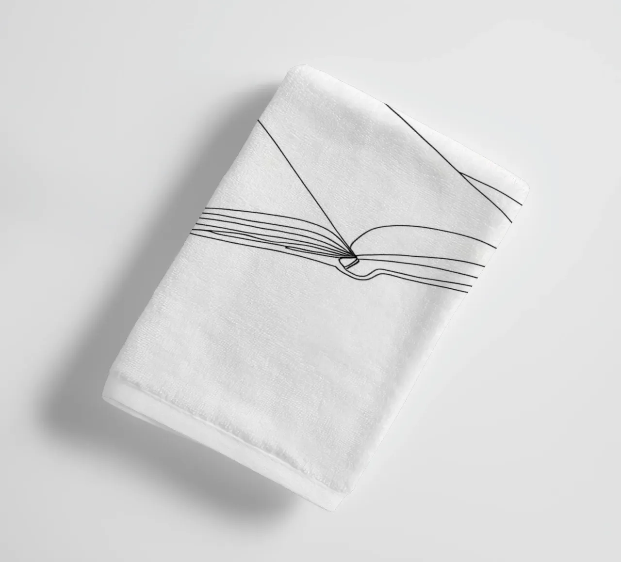 Libro aperto - Line art minimalista asciugamano da bagno da Viv Line Art