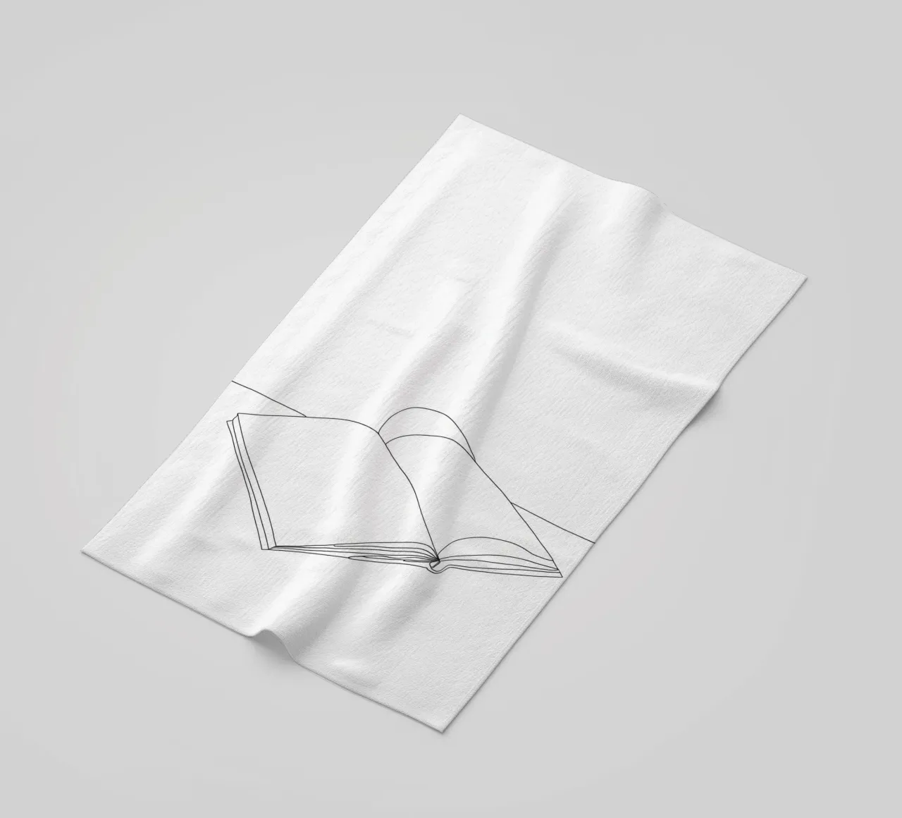 Libro aperto - Line art minimalista telo mare da Viv Line Art