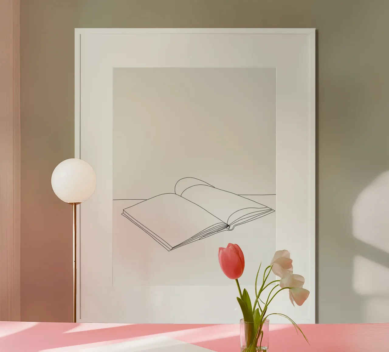 Libro aperto - Line art minimalista poster da Viv Line Art