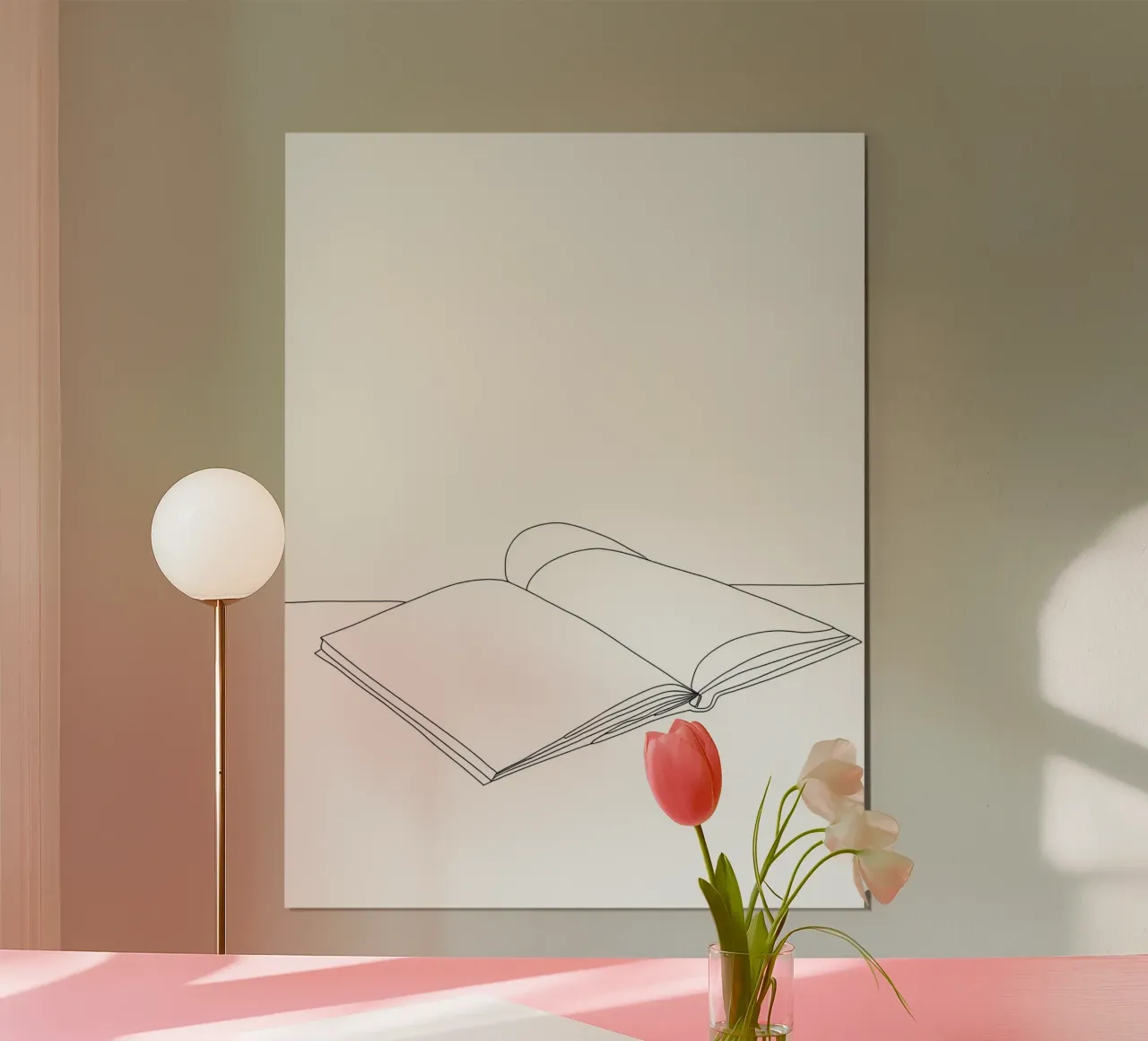 Libro aperto - Line art minimalista poster da Viv Line Art