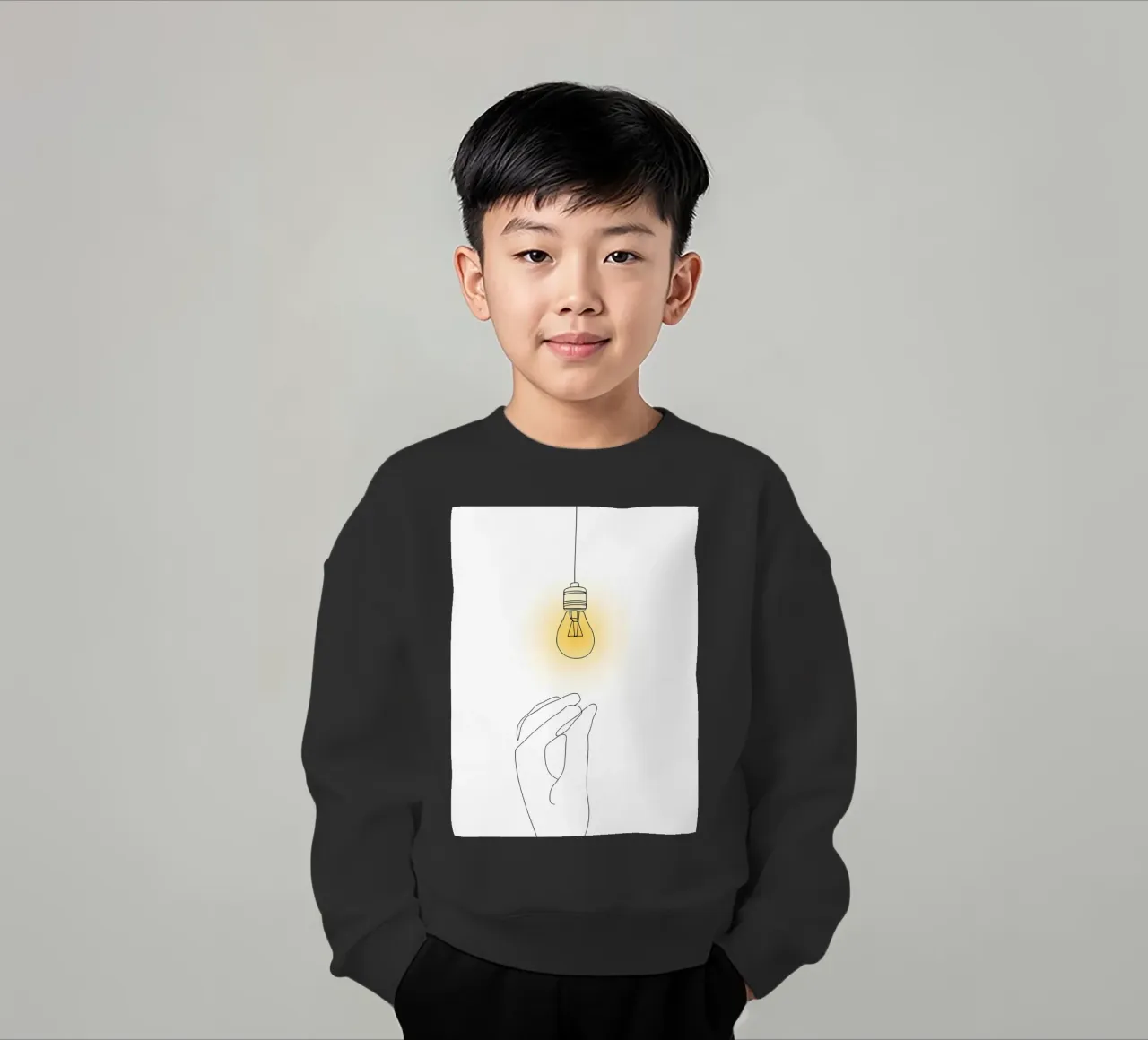 Light Up - Line art minimalista felpa bambino da Viv Line Art