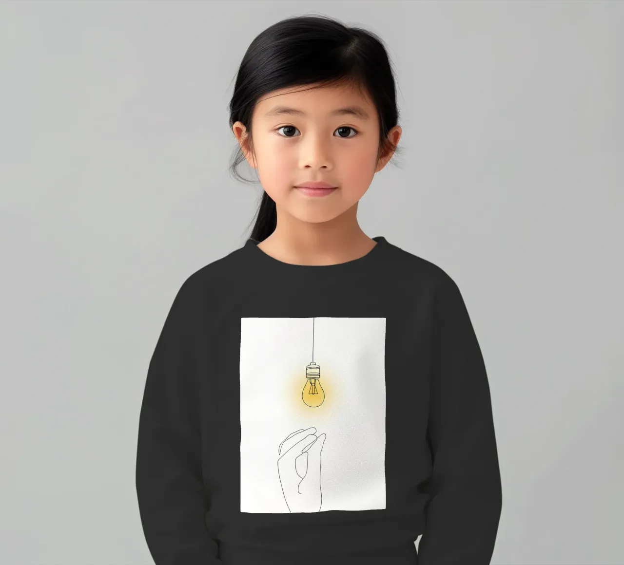 Light Up - Line art minimalista felpa bambino da Viv Line Art