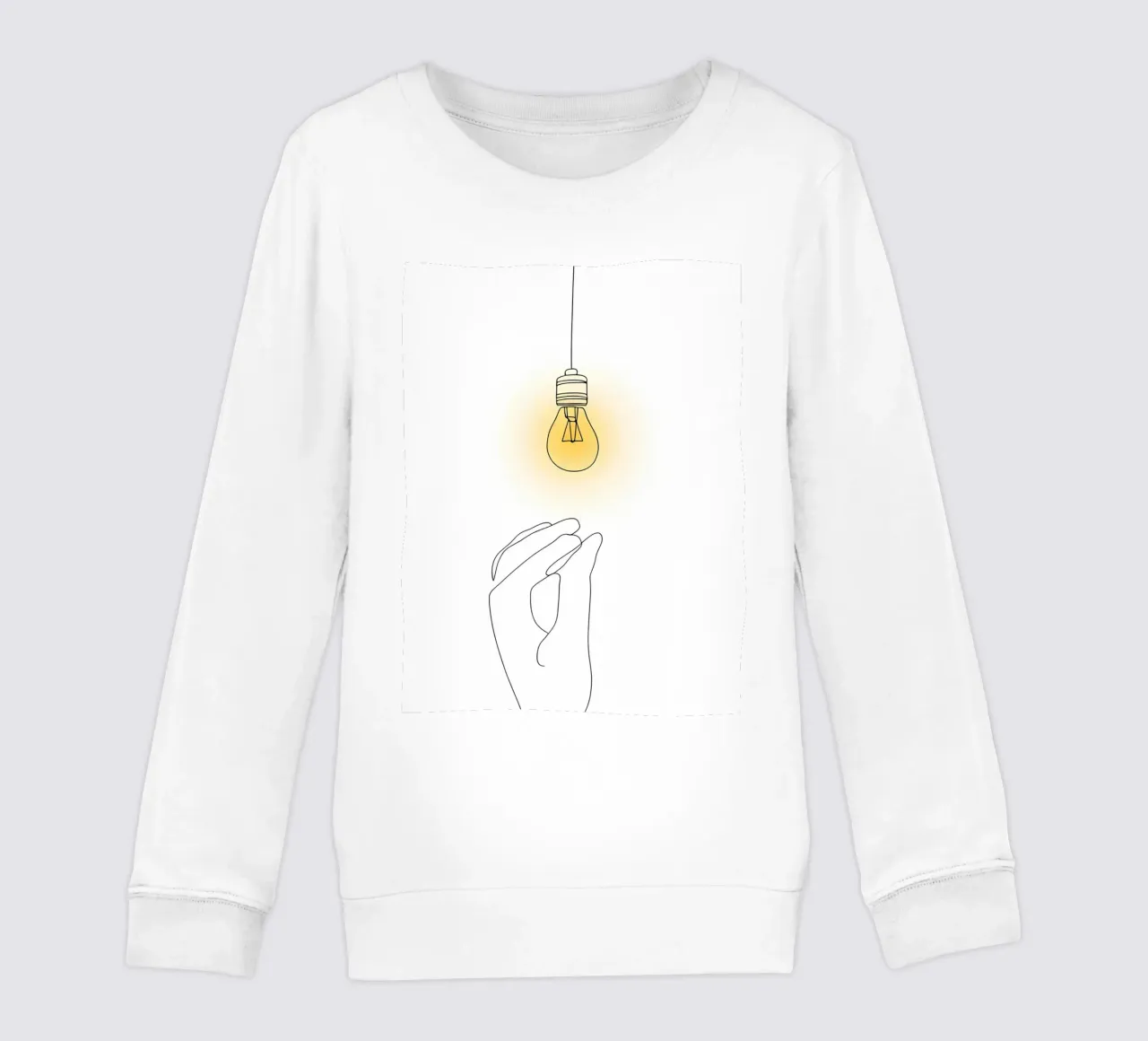 Light Up - Line art minimalista felpa bambino da Viv Line Art