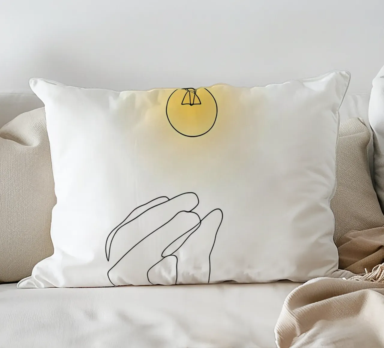 Light Up - Line art minimalista cuscino da Viv Line Art