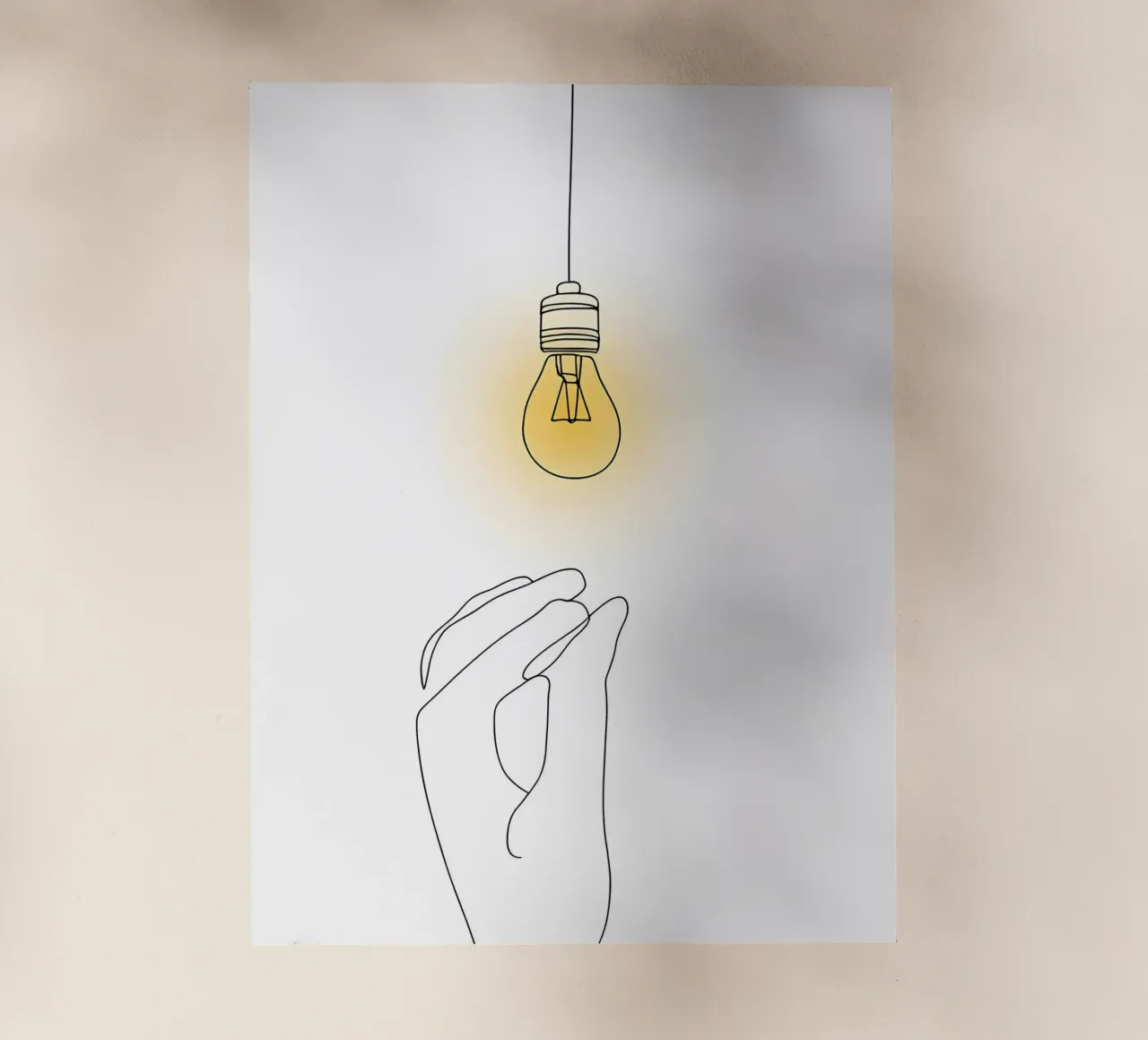 Light Up - Line art minimalista pellicola backlit da Viv Line Art