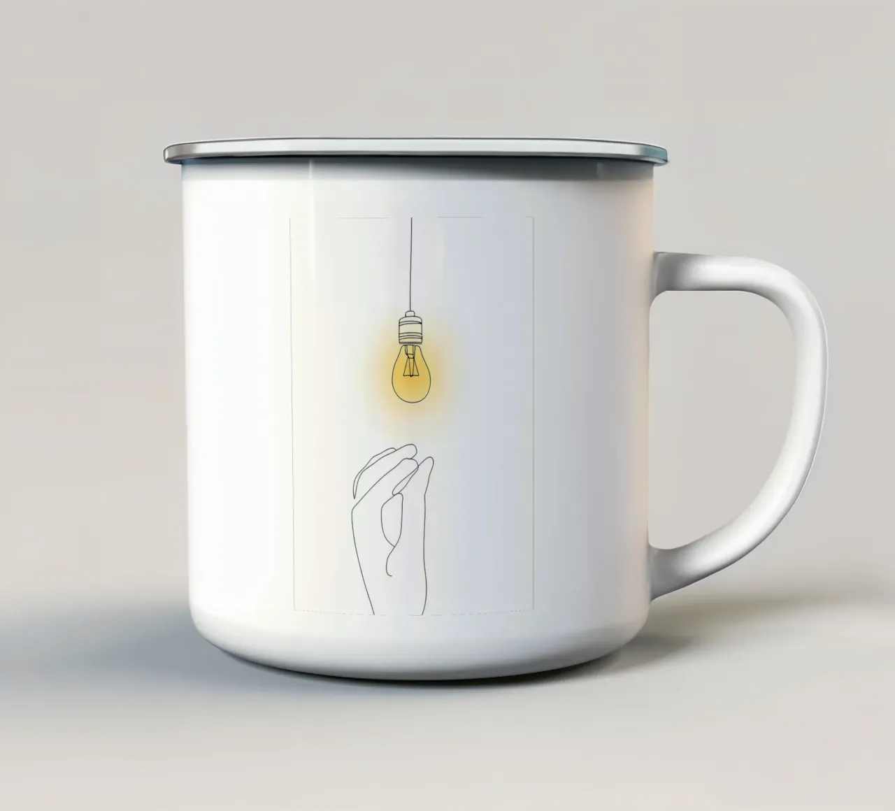 Light Up - Line art minimalista tazza in smalto da Viv Line Art