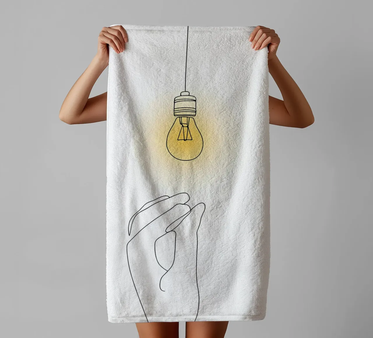 Light Up - Minimalist Line Art towel by Viv Line Art