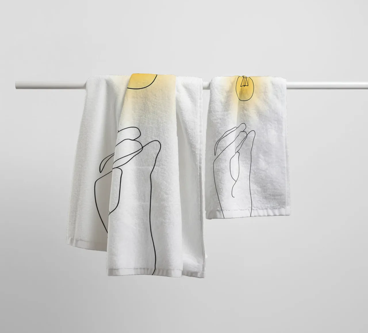 Light Up - Minimalist Line Art towel by Viv Line Art