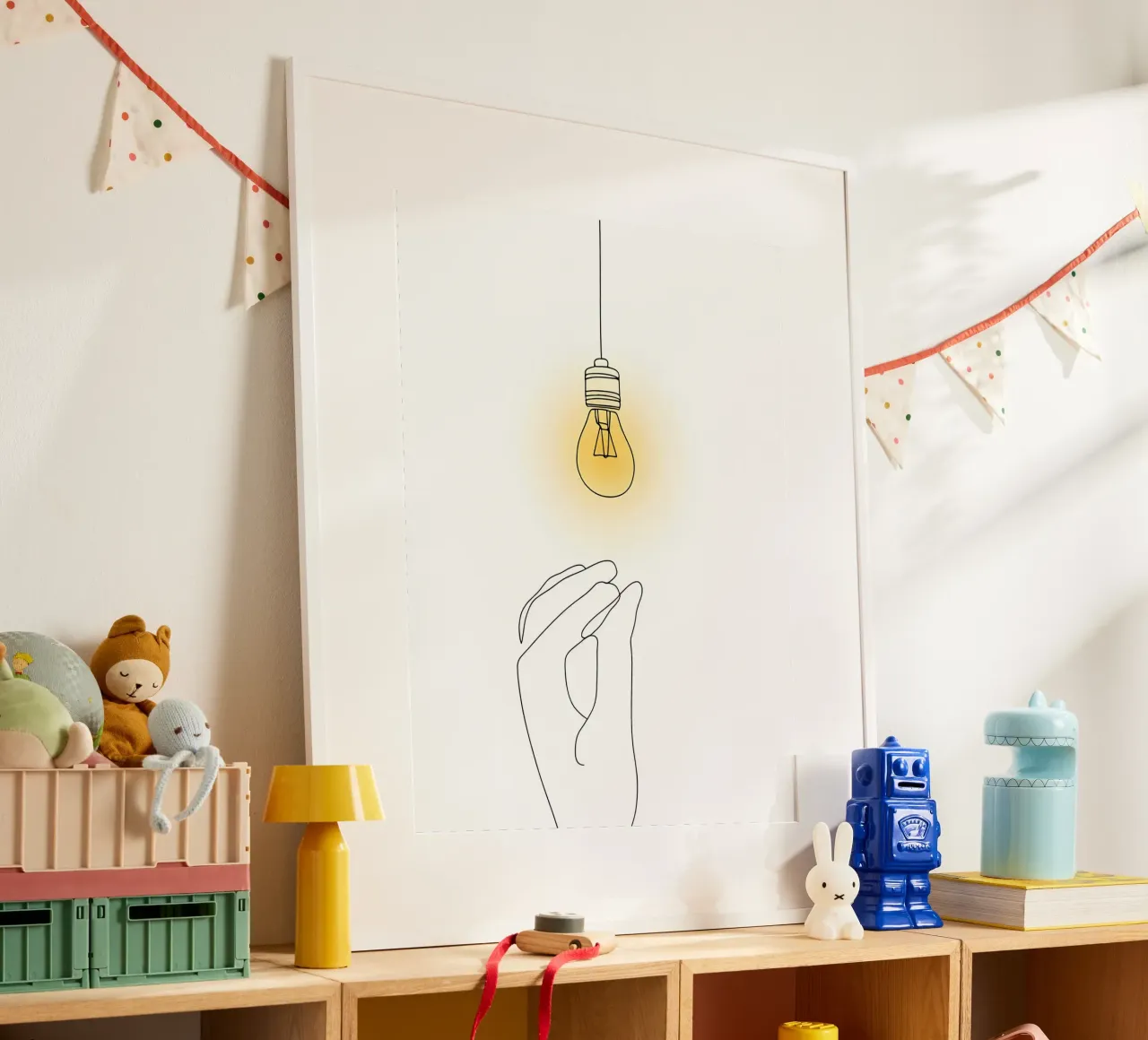 Light Up - Line art minimalista carta hahnemühle da Viv Line Art