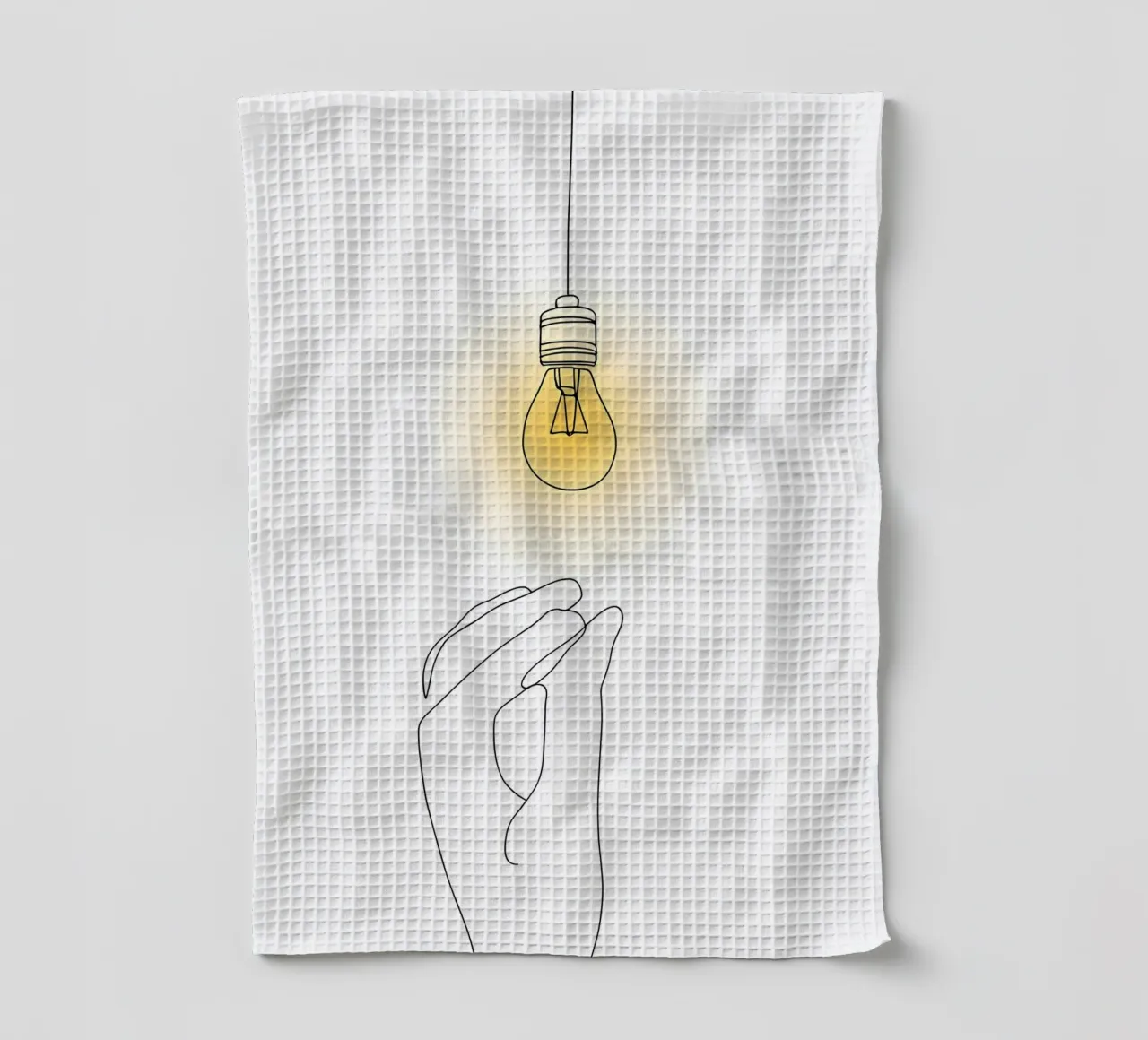 Light Up - Dessin au trait minimaliste torchon de Viv Line Art