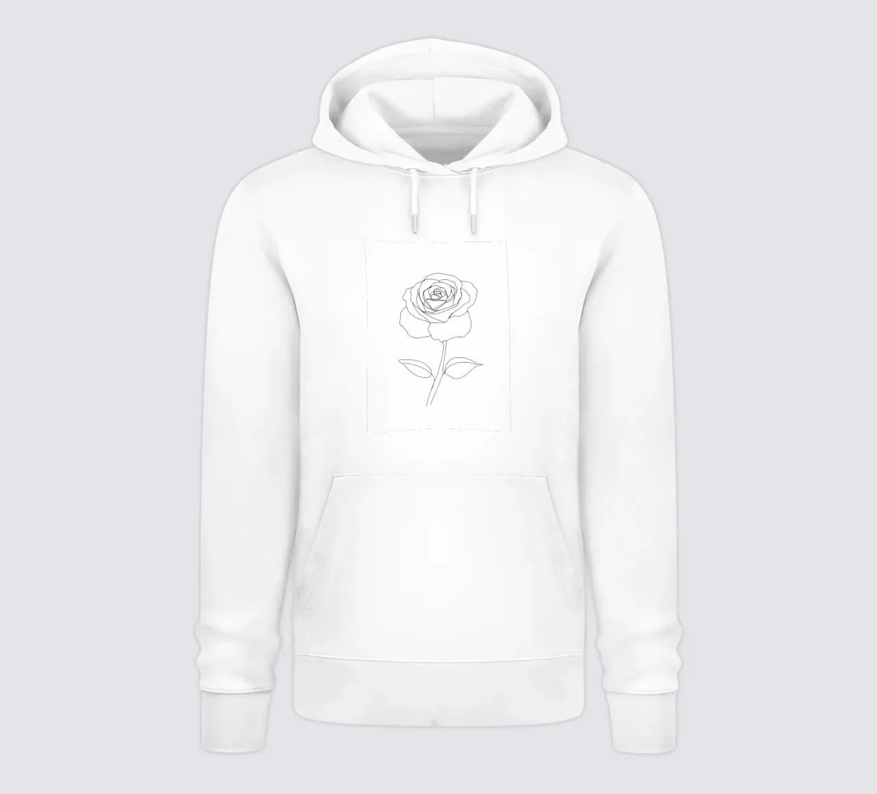 Fiore - Line art minimalista felpa con cappuccio da Viv Line Art