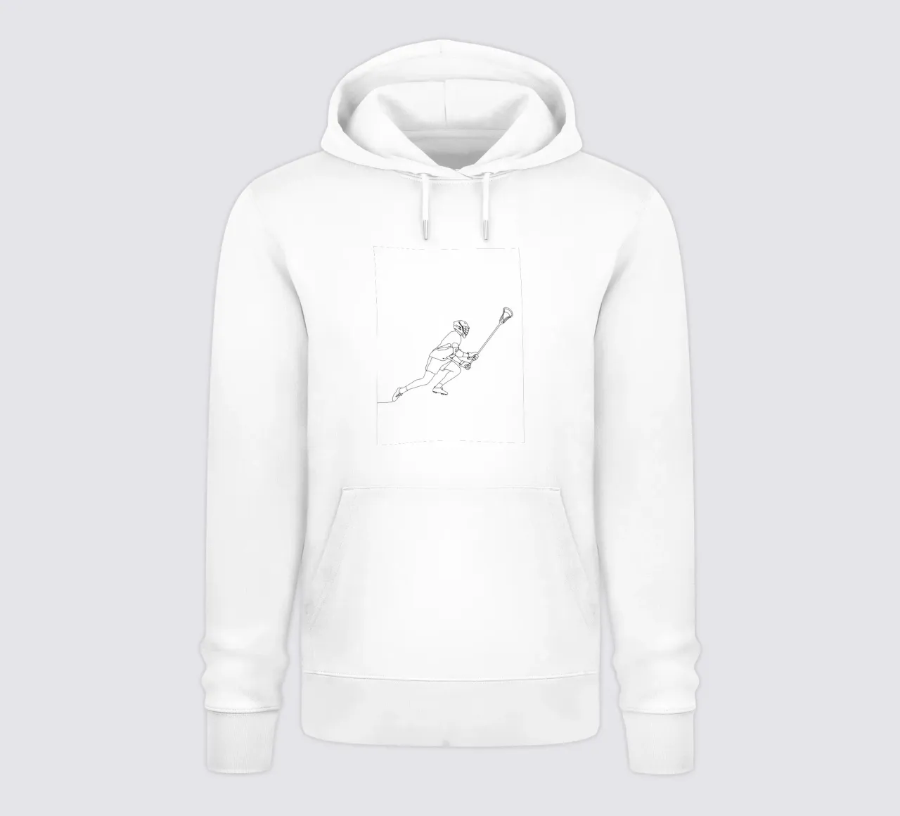 Lacrosse - Line art minimalista felpa con cappuccio da Viv Line Art