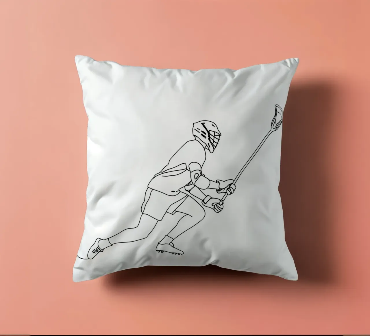 Lacrosse - Line art minimalista cuscino da Viv Line Art