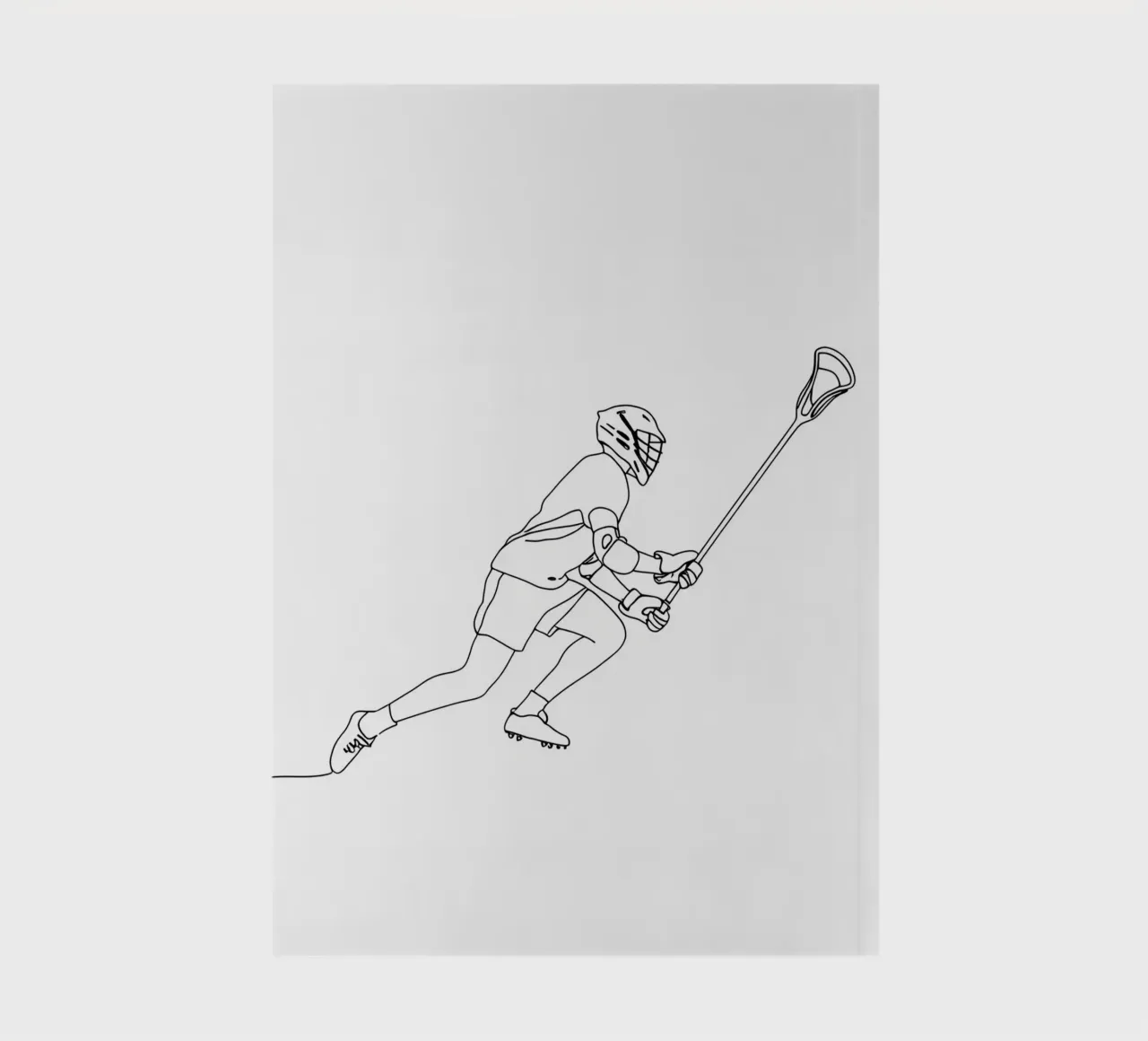 Lacrosse - Dessin au trait minimaliste carnet de notes de Viv Line Art