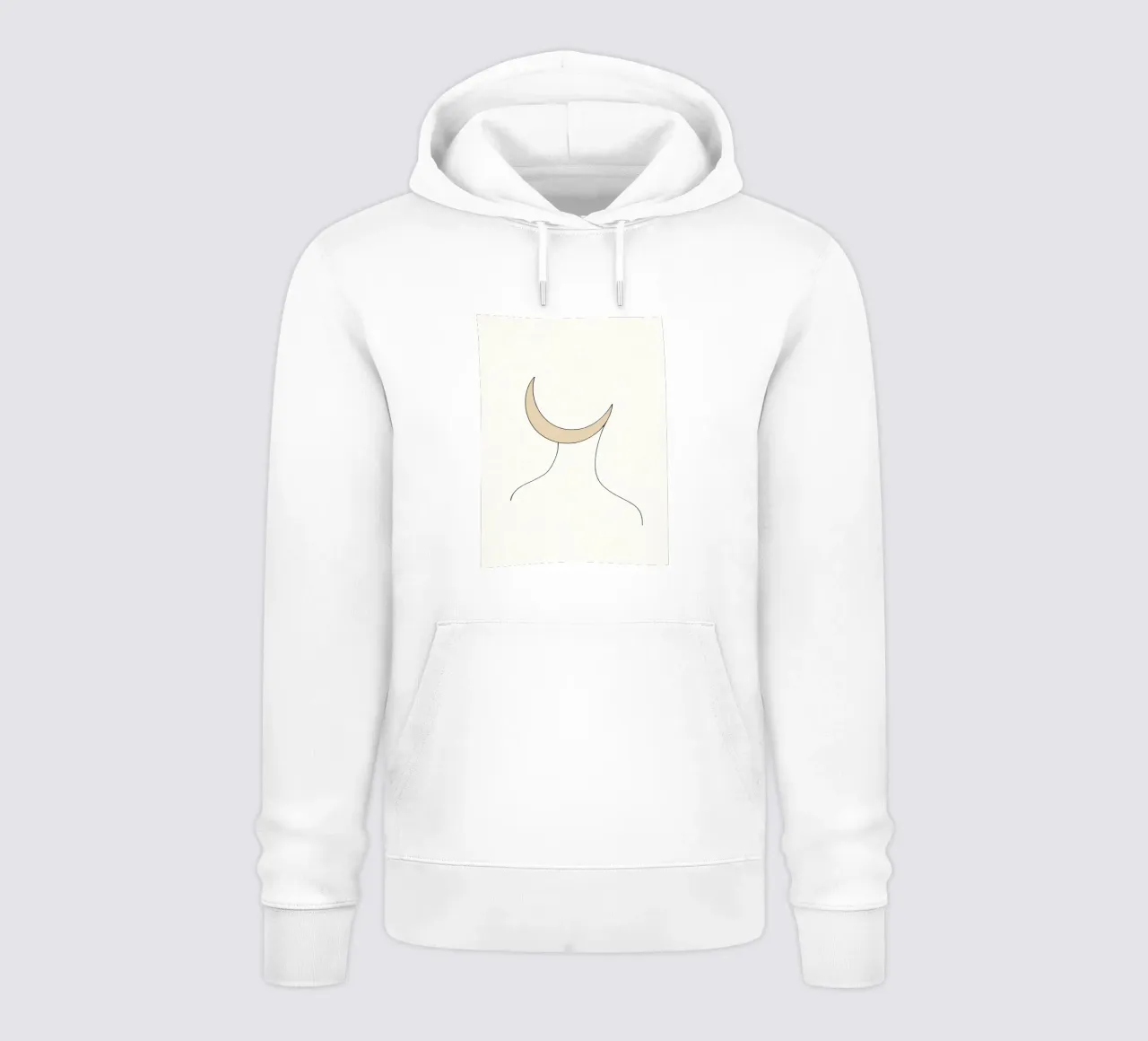 Donna luna - Line art minimalista felpa con cappuccio da Viv Line Art